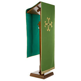 Gold cross pulpit cover with glass insert
