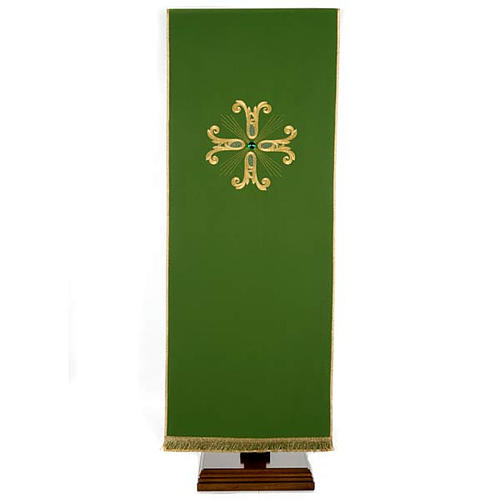 Gold cross pulpit cover with glass insert 1