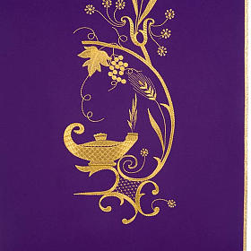 Lectern Cover, lamp, grapes, wheat symbol