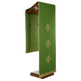 Lectern Cover, embroidered 3 golden crosses with glass beads