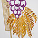 Lectern Cover, cross, grapes, wheat, in liturgical colours s4