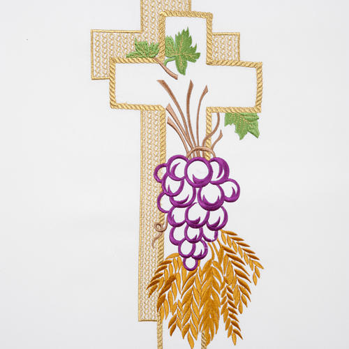 Coprileggio croce uva spighe poliestere colori liturgici 2