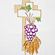 Coprileggio croce uva spighe poliestere colori liturgici s2