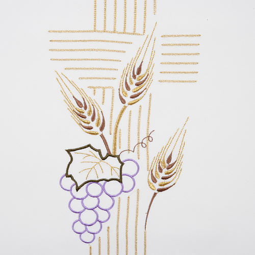 Cubre atril cruz estilizada espigas uvas colores 2