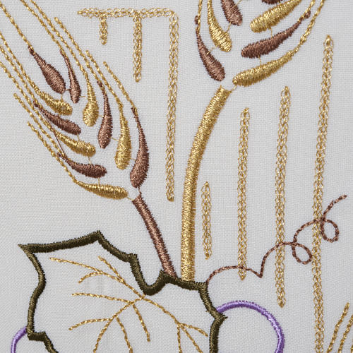 Pano de ambão cruz estilizada trigo uva cores litúrgicas 3