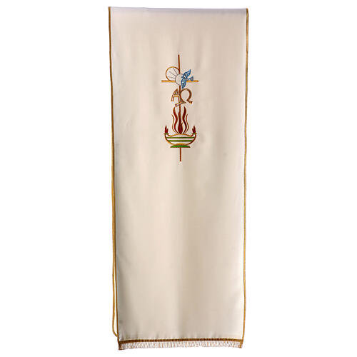 Lectern Cover in polyester, cross, Alpha Omega, flames 5