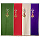 Lectern Cover in polyester, cross, Alpha Omega, flames s1