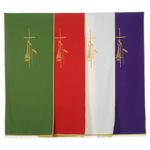 Lectern Cover in polyester, cross, flames, ears of wheat 1