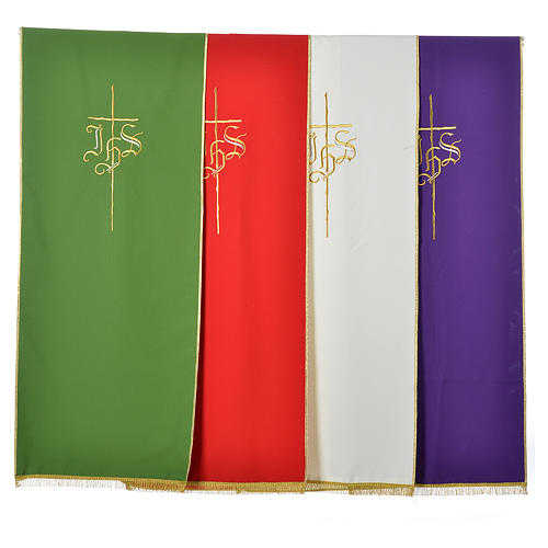 Pulpit cover with IHS and cross, polyester 1