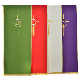 Lectern Cover in polyester with IHS, cross, ears of wheat