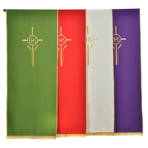Lectern Cover in polyester with IHS, cross, ears of wheat 1