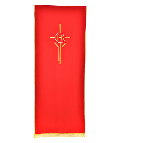 Lectern Cover in polyester with IHS, cross, ears of wheat 4