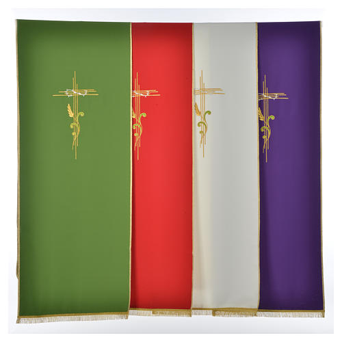 Pultbehang stilisierten Kreuz und Weizenähre Polyester 1