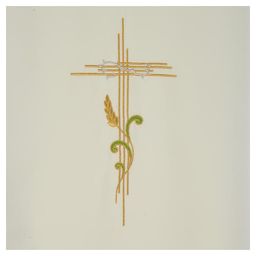 Pultbehang stilisierten Kreuz und Weizenähre Polyester 6