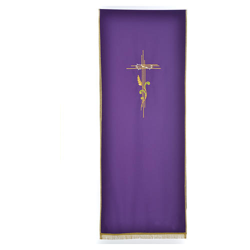 Lectern Cover in polyester, cross and intertwined ears of wheat 2