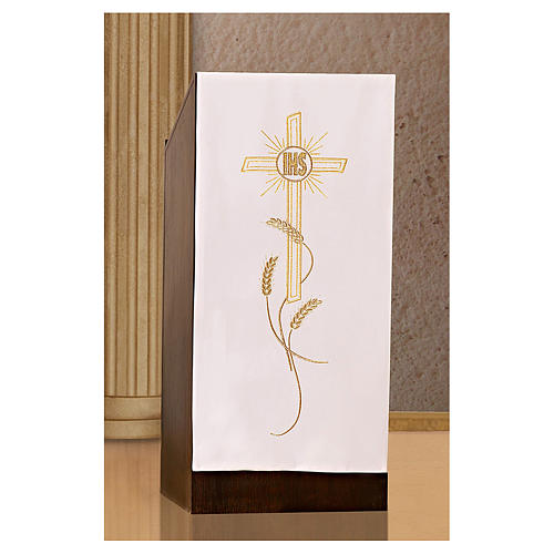 Lectern cover golden embroideries spikes, cross and JHS 9