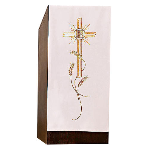 Lectern cover golden embroideries spikes, cross and JHS 10