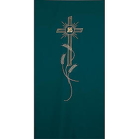 Voile lutrin broderie or épis croix IHS