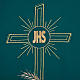 Véu de ambão bordado ouro trigo cruz IHS s7
