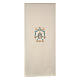 Voile lutrin broderie or et bleu initiales mariales s1