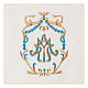 Voile lutrin broderie or et bleu initiales mariales s2