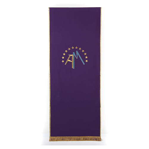 Lectern cover with twelve stars and the initials of Our Lady's name 7