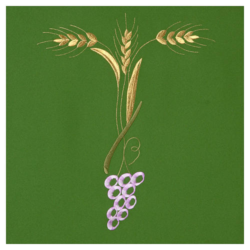 Lectern cover with three golden wheat ears and stylized grapes 3