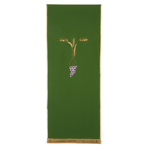 Lectern cover with three golden wheat ears and stylized grapes 4