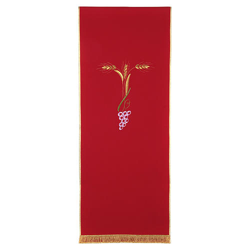 Lectern cover with three golden wheat ears and stylized grapes 5