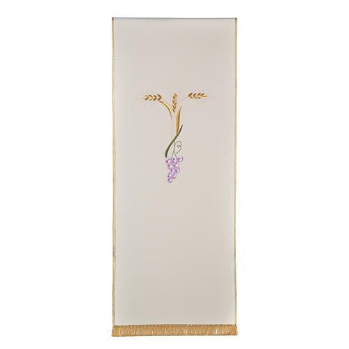 Lectern cover with three golden wheat ears and stylized grapes 6