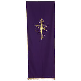 Lectern cover in Vatican fabric, polyester with cross and JHS embroidery