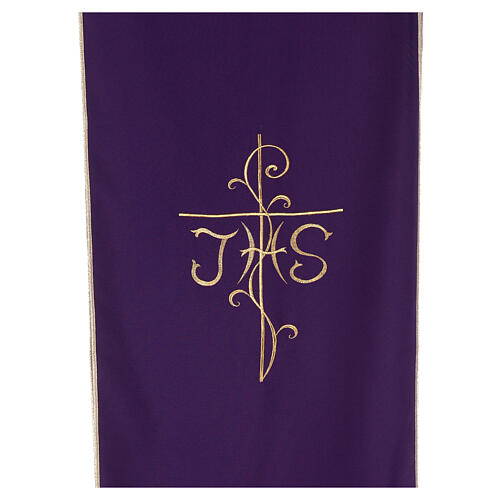 Lectern cover in Vatican fabric, polyester with cross and JHS embroidery 2
