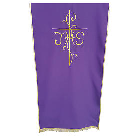 Voiles de lutrin: Voile lutrin tissu Vatican polyester broderie croix IHS