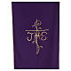 Véu ambão tecido Vatican poliéster bordado cruz IHS s2