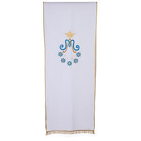 Véu ambão mariano tecido Vatican bordado margaridas
