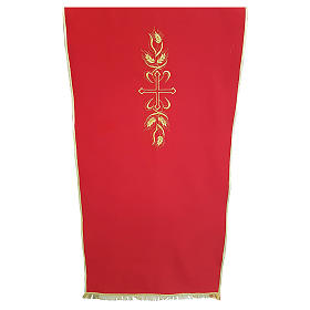 Lectern covers: Lectern cover in Vatican fabric, polyester with cross and ears of wheat embroidery