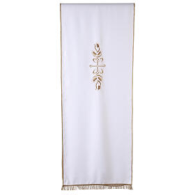Lectern cover in Vatican fabric, polyester with cross and ears of wheat embroidery