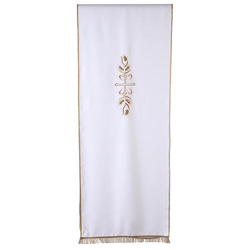 Lectern cover in Vatican fabric, polyester with cross and ears of wheat embroidery 1