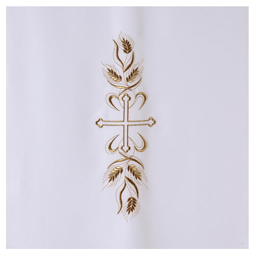 Lectern cover in Vatican fabric, polyester with cross and ears of wheat embroidery 2