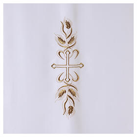 Véu para ambão tecido Vatican poliéster bordado cruz e trigo