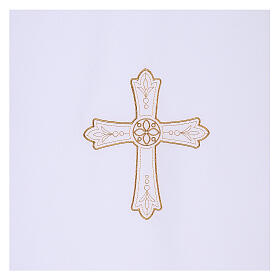 Voiles de lutrin: Voile lutrin tissu Vatican polyester broderie croix fleur