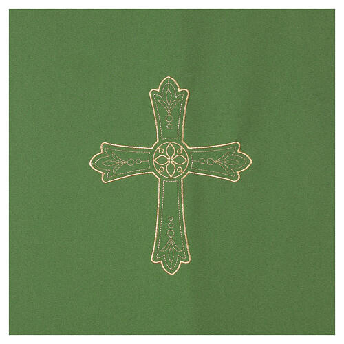 Voile lutrin tissu Vatican polyester broderie croix fleur 2