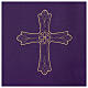 Voile lutrin tissu Vatican polyester broderie croix fleur s3