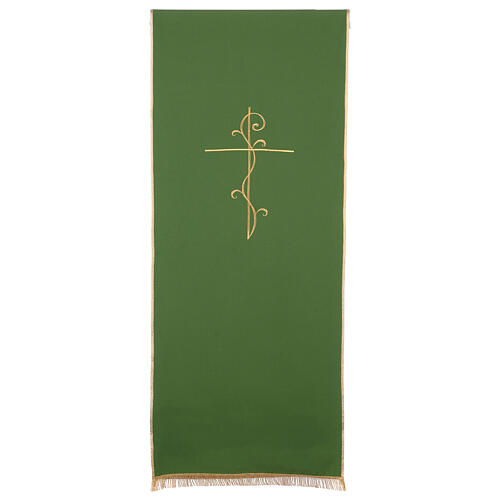 Voile lutrin tissu Vatican polyester broderie croix 3