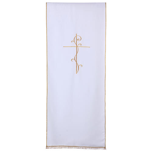 Voile lutrin tissu Vatican polyester broderie croix 5