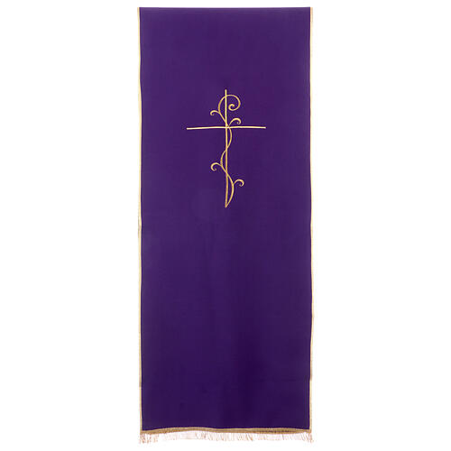 Voile lutrin tissu Vatican polyester broderie croix 6