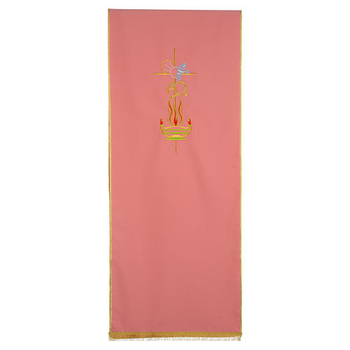 Cross rose pulpit cover with fringe 1