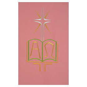 Pultbehang rosa Polyester Buch Alpha und Omega