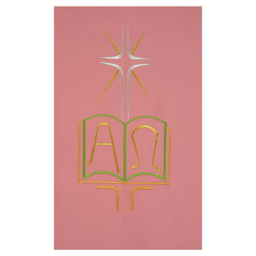 Pultbehang rosa Polyester Buch Alpha und Omega 2