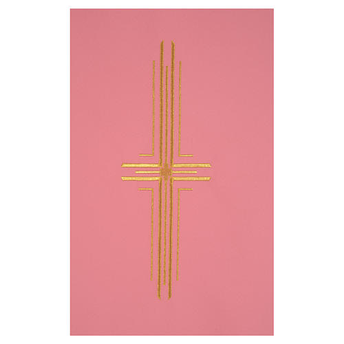 Welon na ambonę różowy 100% poliester krzyż stylizowany 2